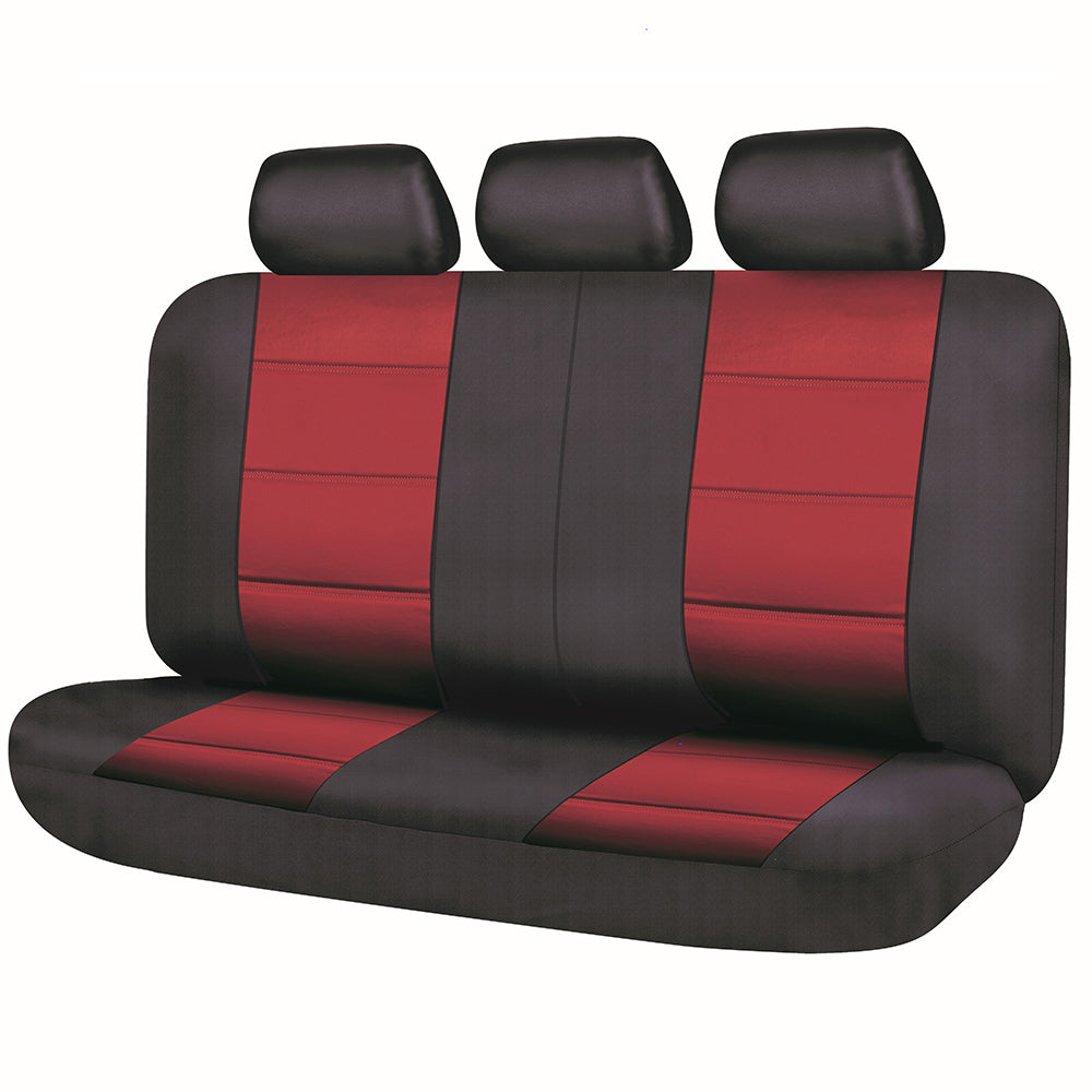 Universal El Toro PU Leather - Rear Seat Covers 06/08S | Black/Red