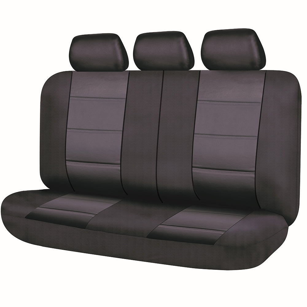 Universal El Toro PU Leather - Rear Seat Covers Size 06/08S | Black/Grey