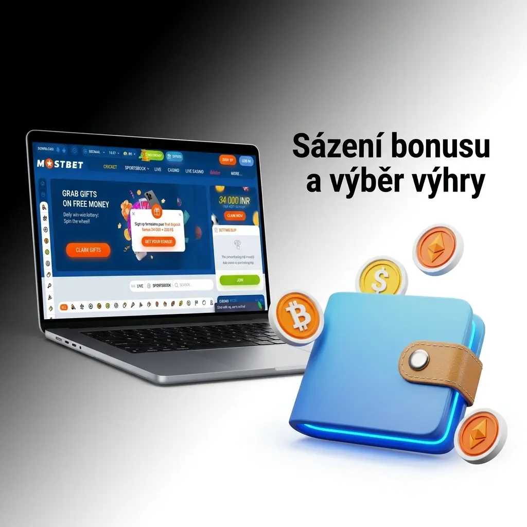 Podmínky sázení bonusu Mostbet a postup pro výběr výhry po splnění sázecího požadavku 40x.